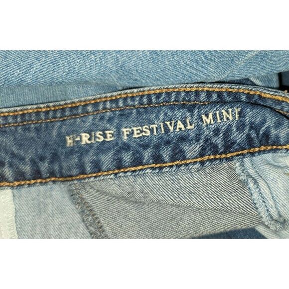 American Eagle Outfitters Hi-Rise Festival Mini Denim Skirt - Size 4 - Picture 9 of 12
